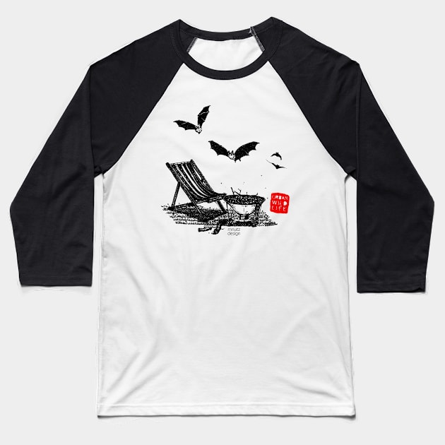 Urban Wildlife - Bats Baseball T-Shirt by mnutz